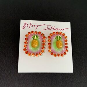 Betsey Johnson Pineapple Stud Earrings
